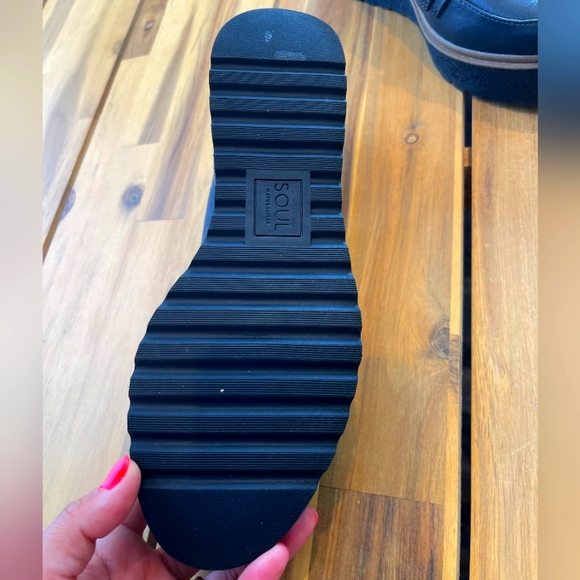 Soul Naturalizer Womens Black Platform Leather Loafers with Buckle Size 7 - Picture 3 of 5